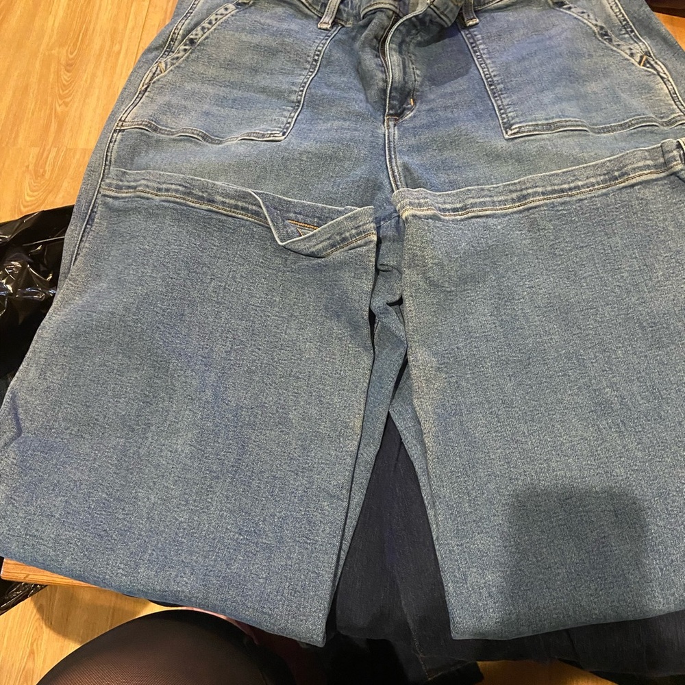 Lane Bryant Blue Flare Jeans with Pocket Accents